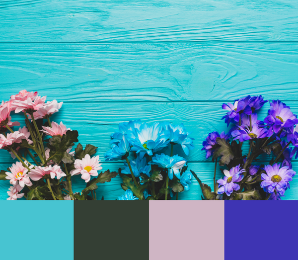 Purple and teal color palette