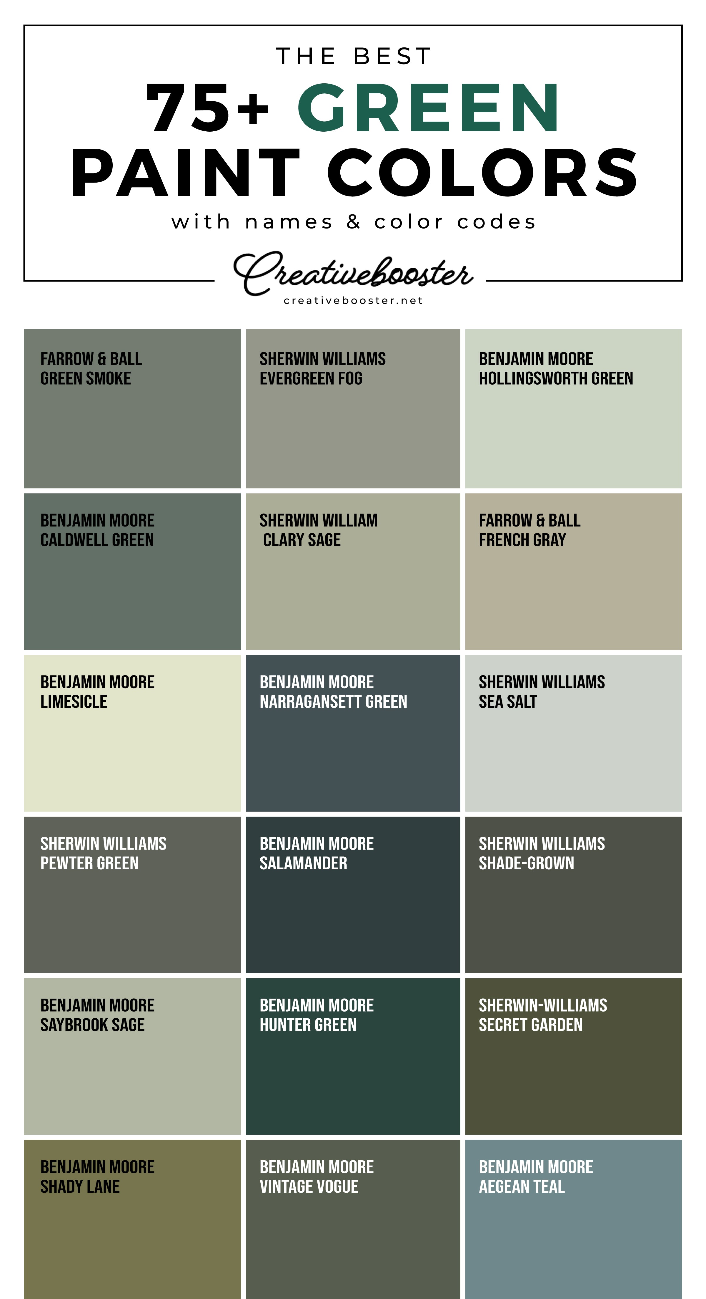 The best stylish dark green paint colors from different brands -  Cuckoo4Design