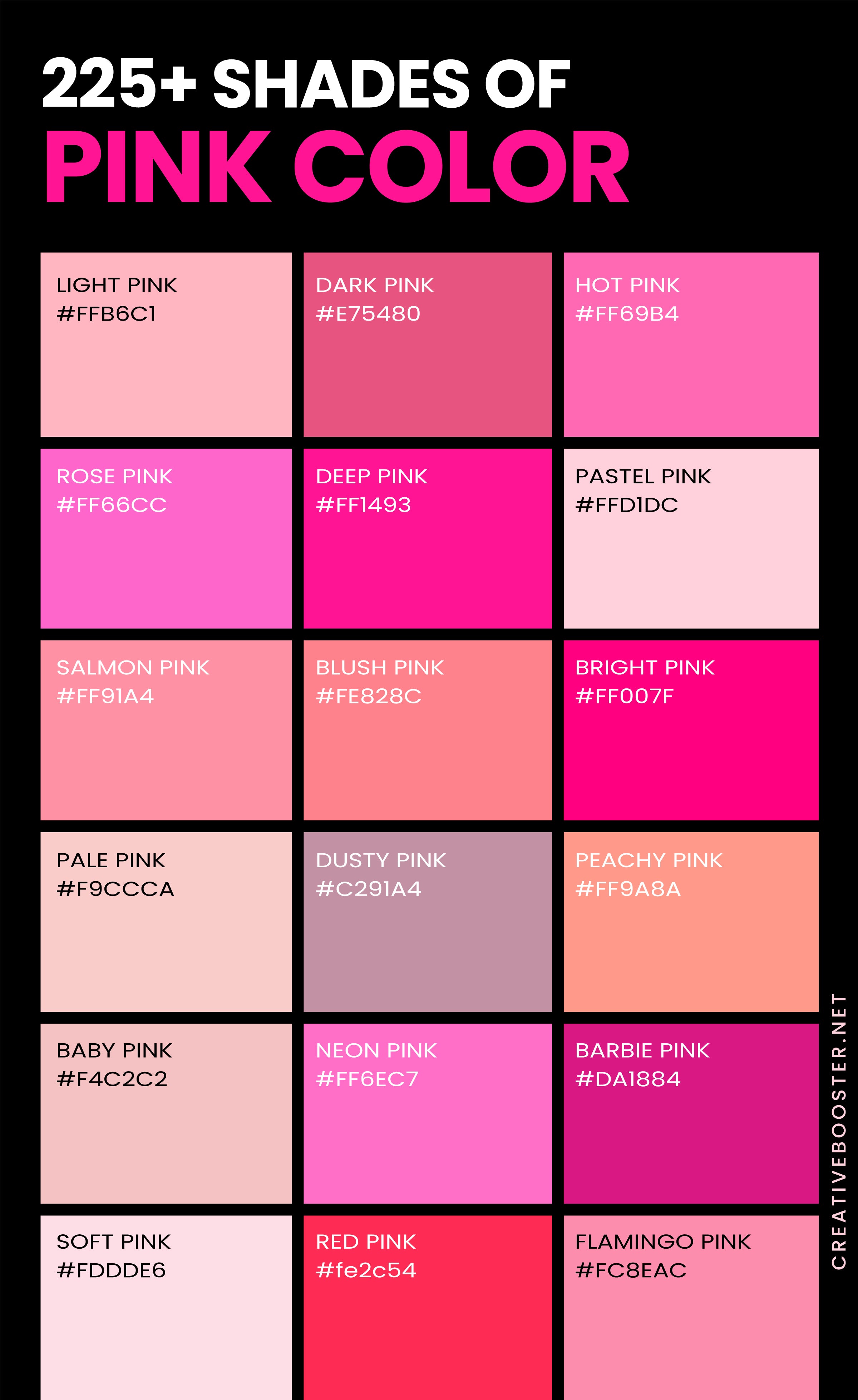 Shades-of-Pink-Color-Chart-with-Names,-HEX,-RGB-and-CMYK-Color-Codes-Tall