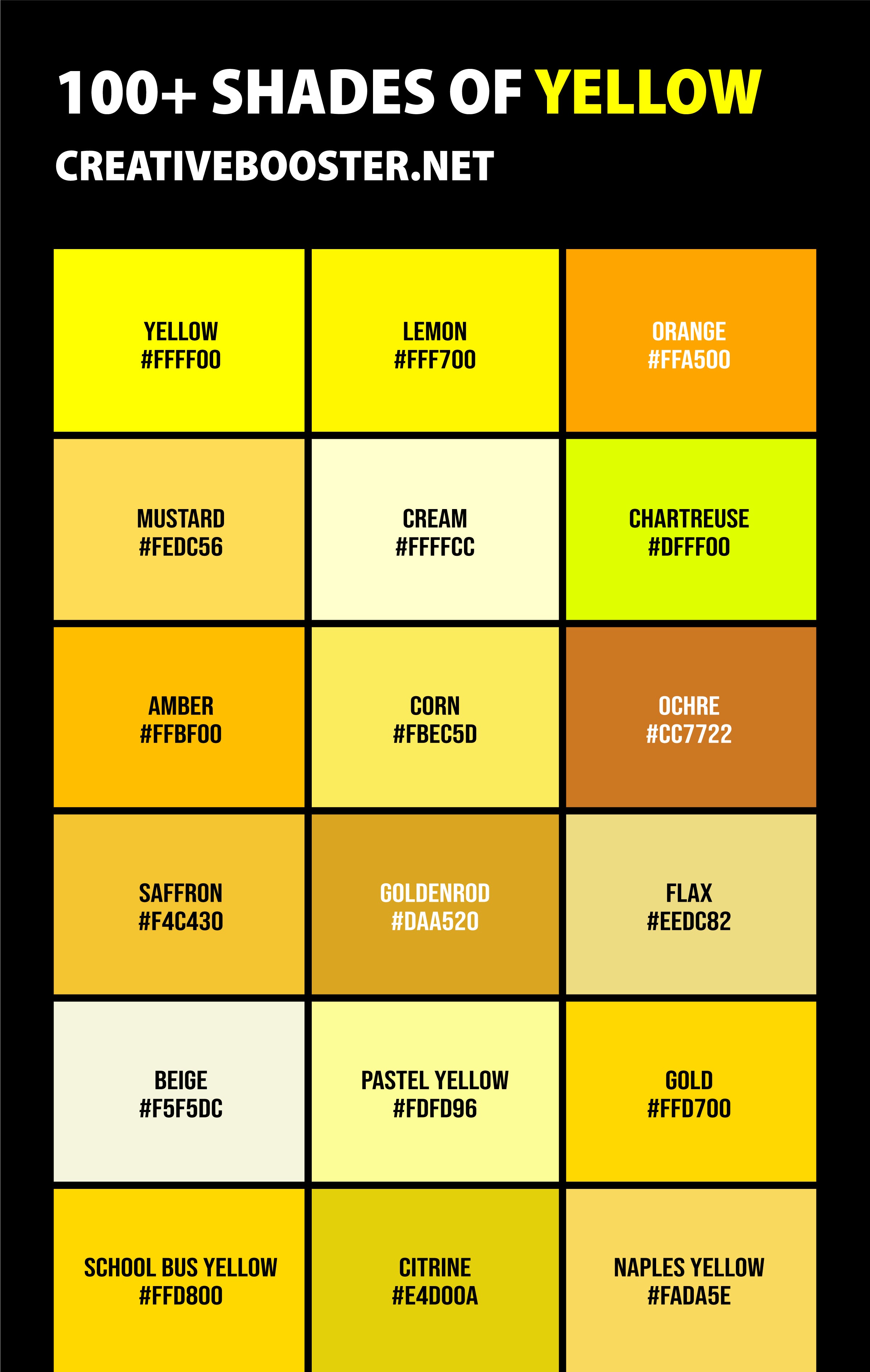 Shades-of-Yellow-Color-Chart-with-Names-and-hex-codes-Pinterest-tall