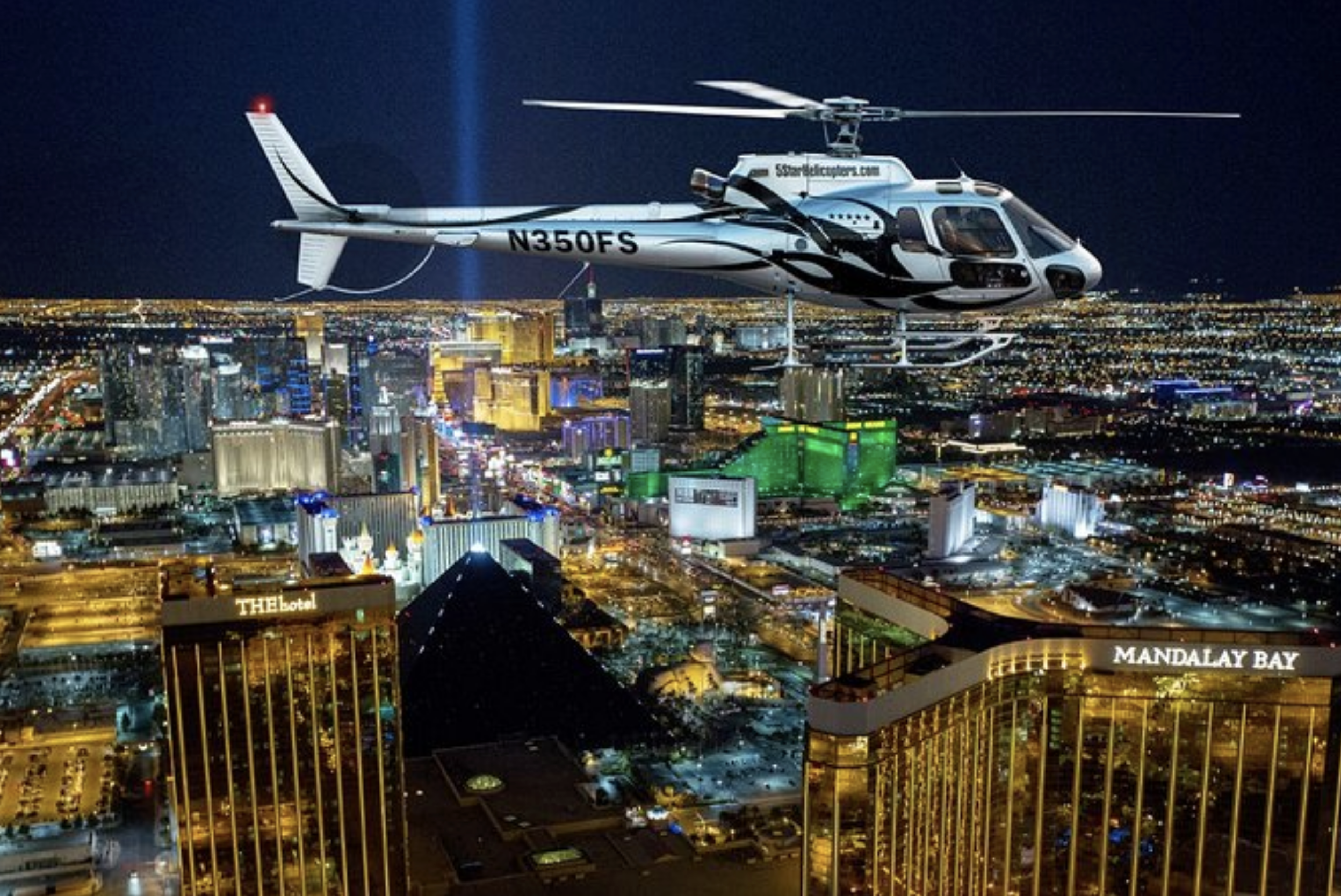 Take a helicopter ride over the Las Vegas Strip