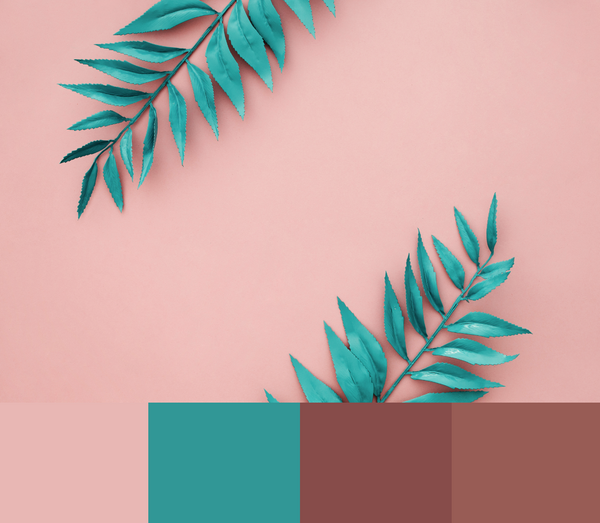 Teal and pink color palette