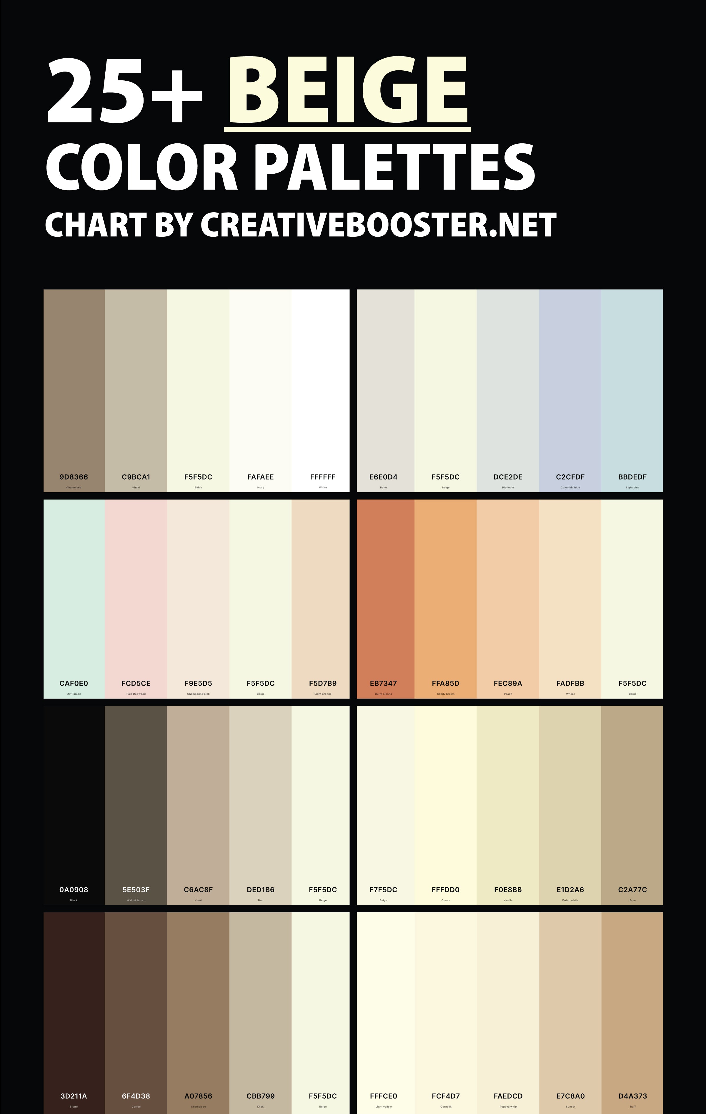 beige-color-palettes-chart-with-names-and-hex-codes-pinterest