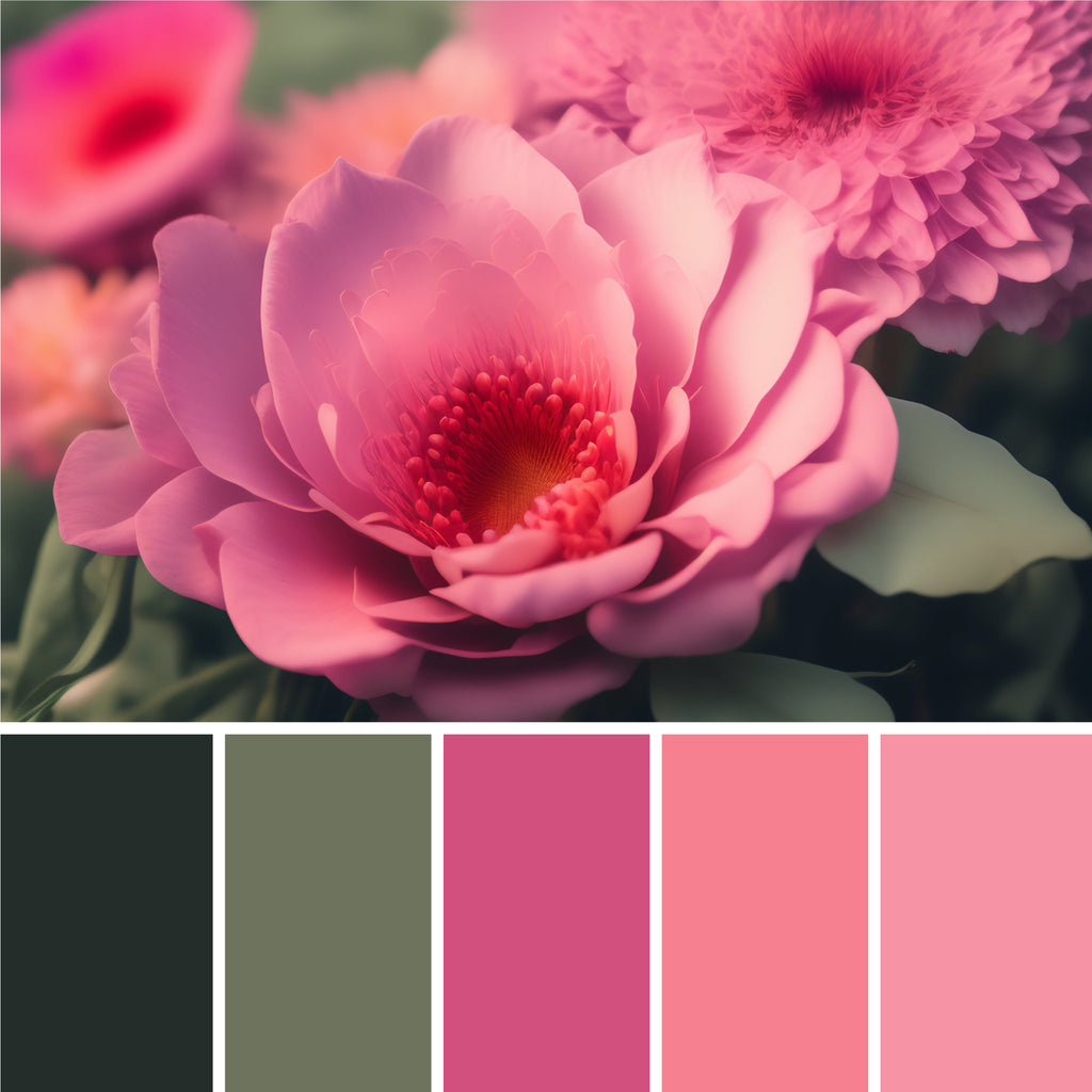 green-pink-color-palette-from-flower-closeup-photo