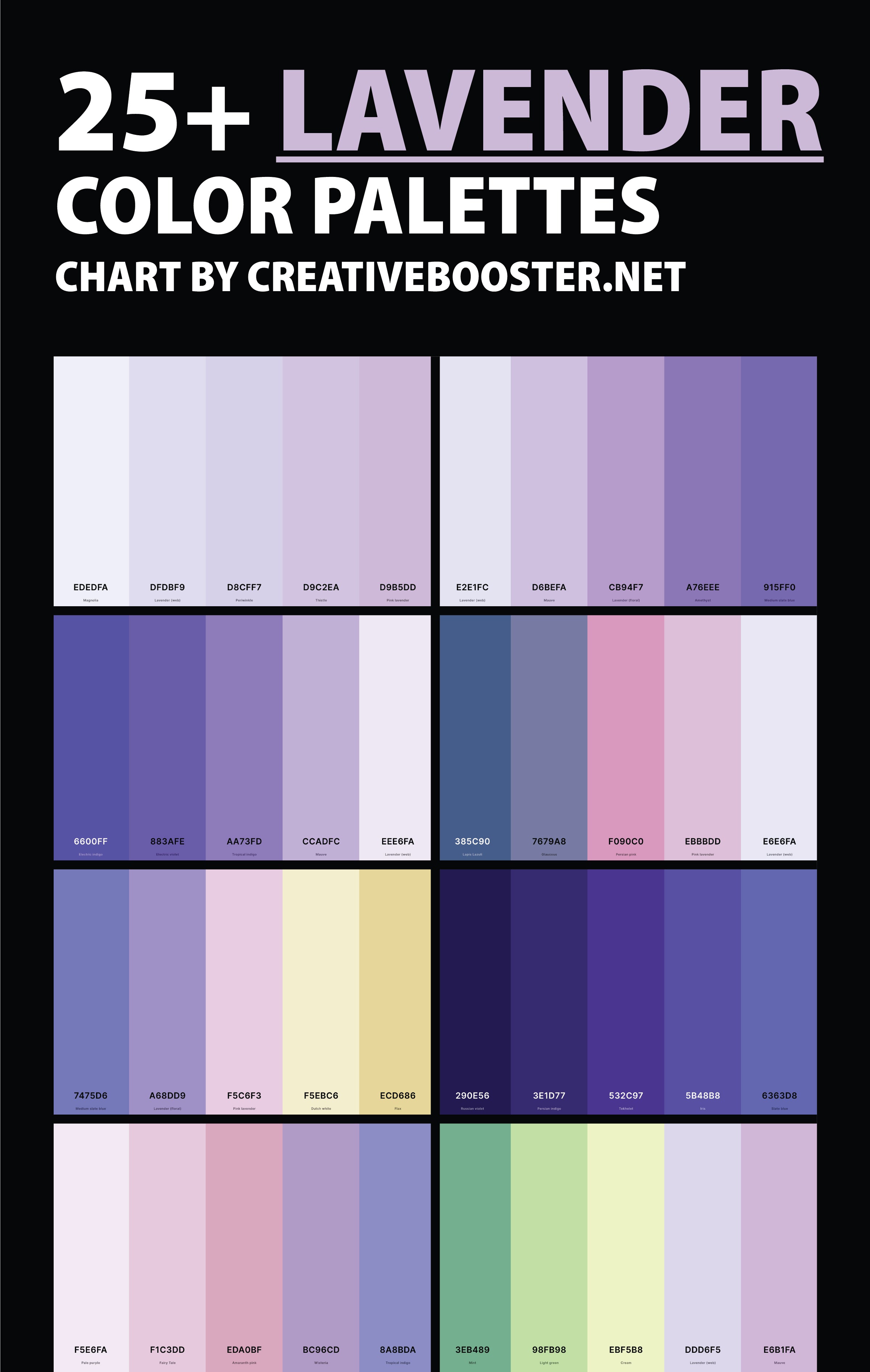 lavender-color-palettes-chart-with-names-and-hex-codes-pinterest
