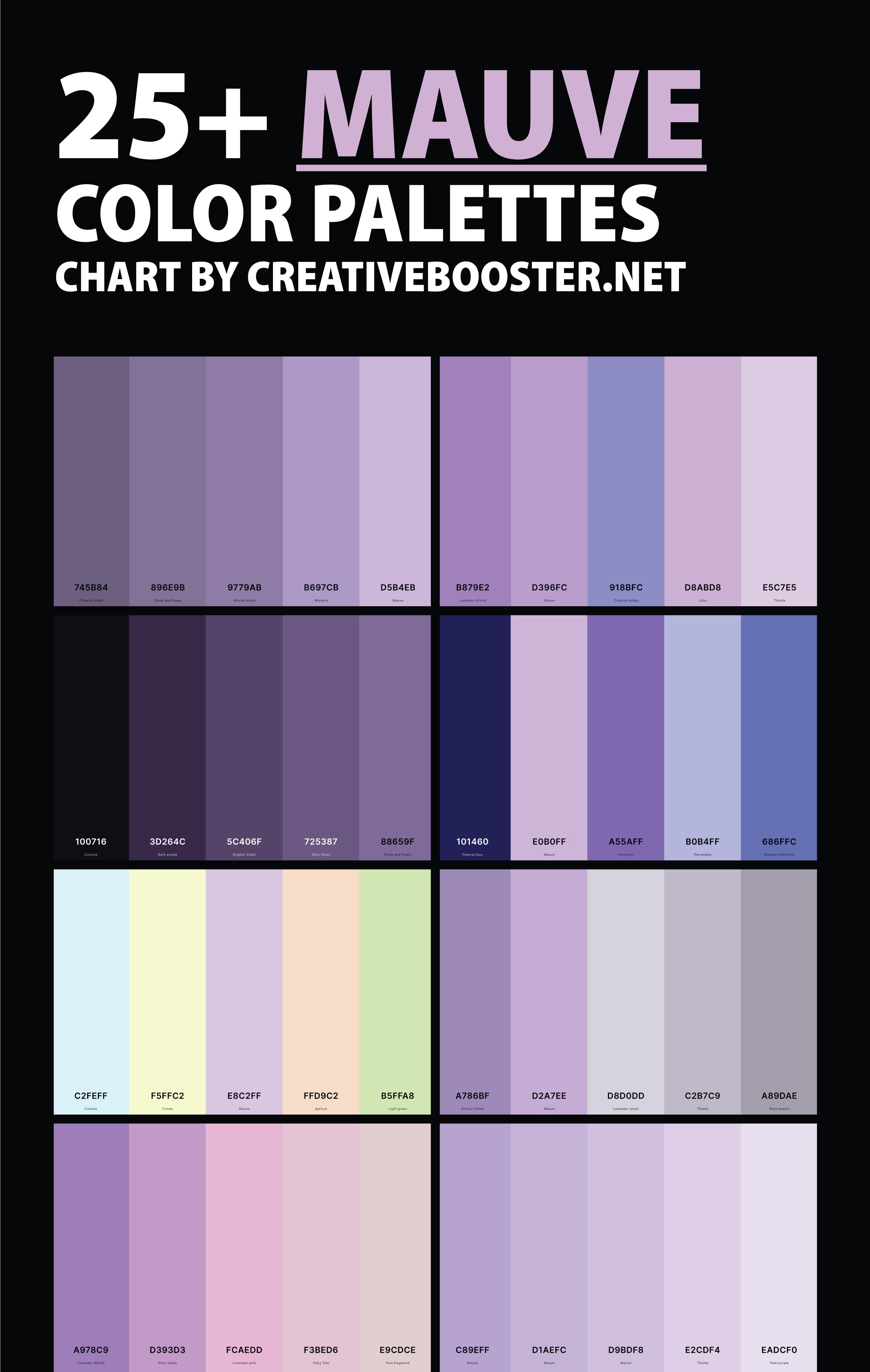 mauve-color-palettes-chart-with-names-and-hex-codes-pinterest