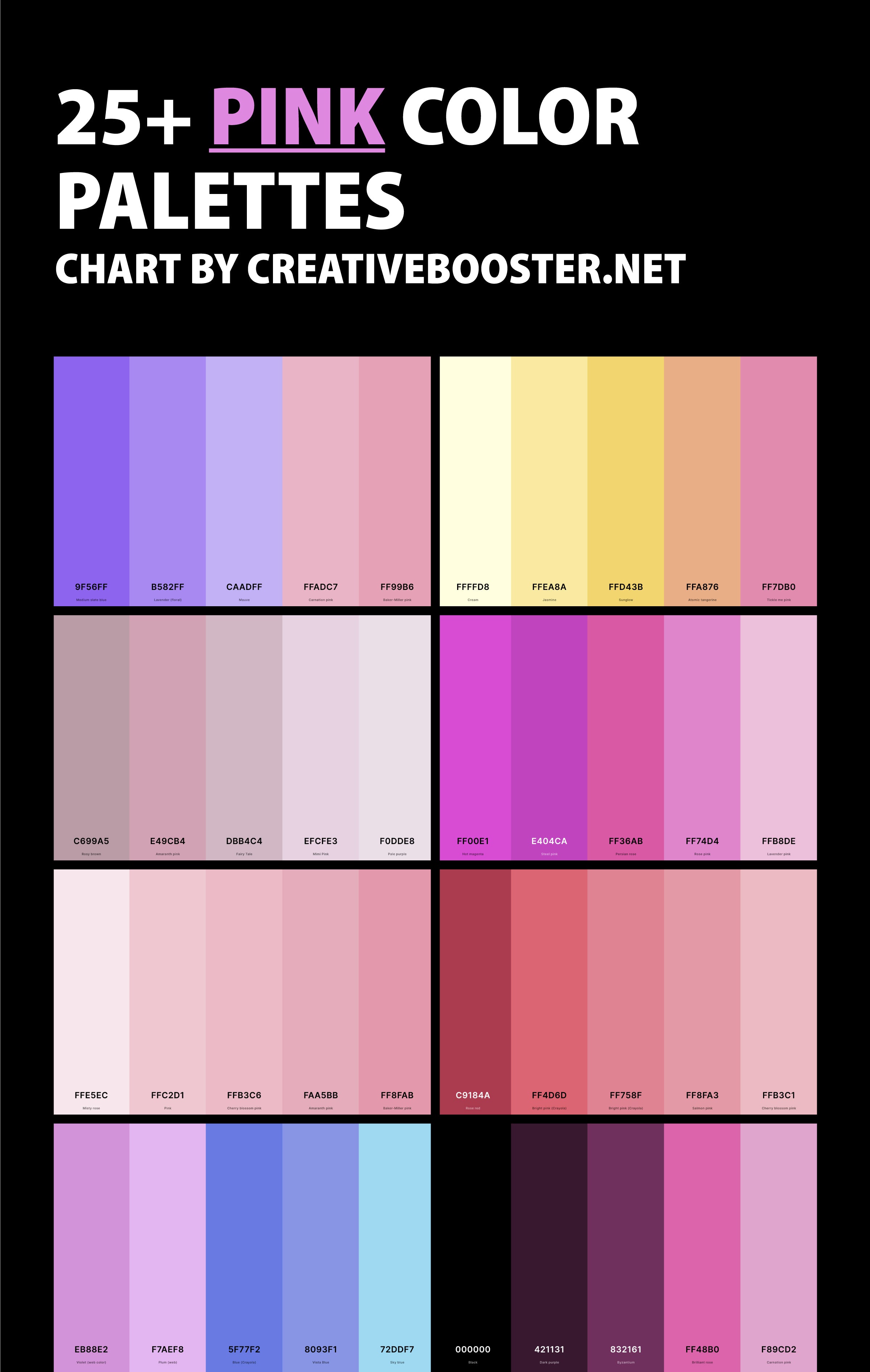 pink-color-palettes-chart-with-names-and-hex-codes-pinterest