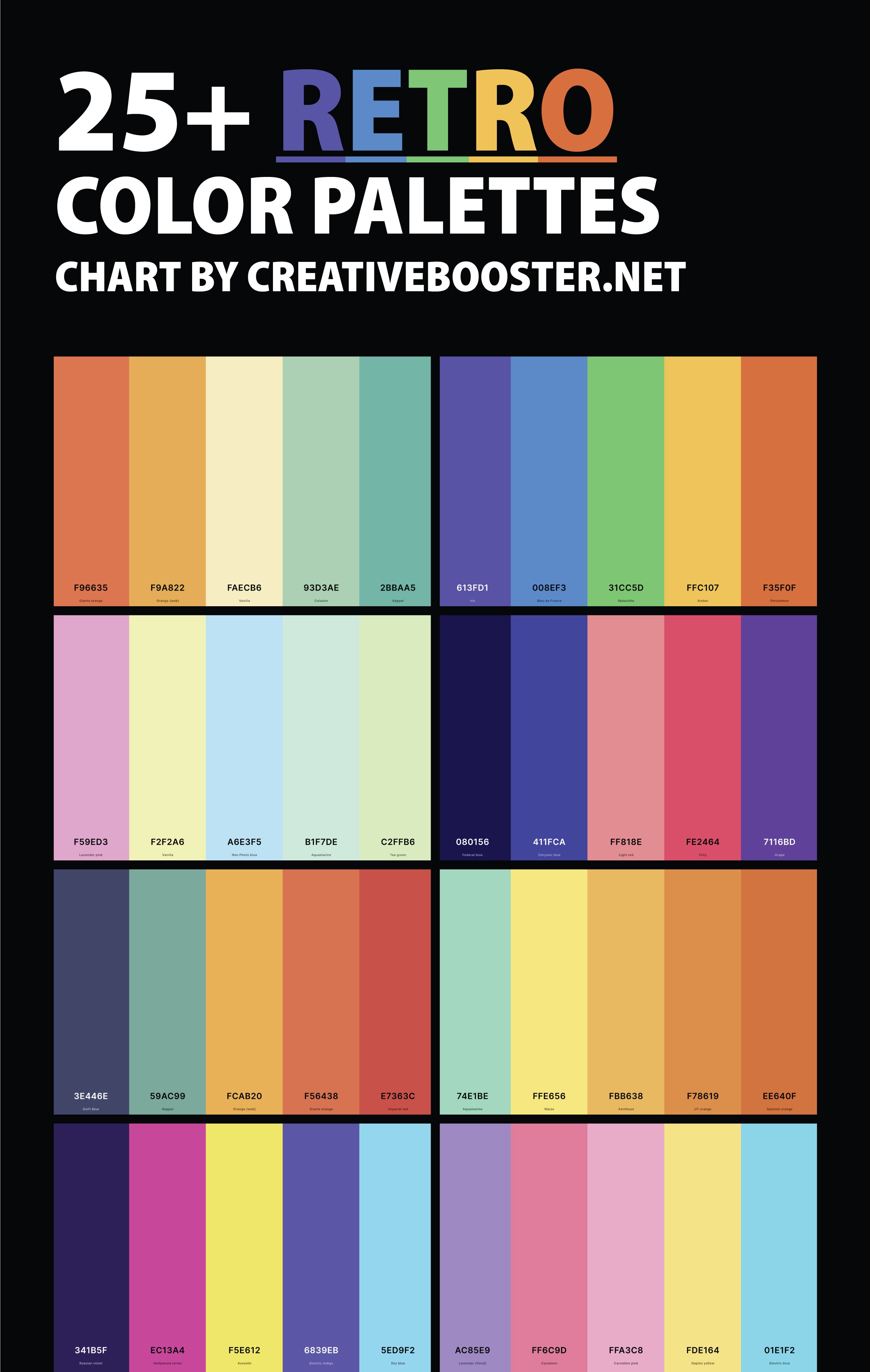 retro-color-palettes-chart-with-names-and-hex-codes-pinterest