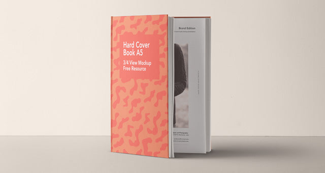 Download Free Open Psd A5 Hardcover Book Mockup - CreativeBooster