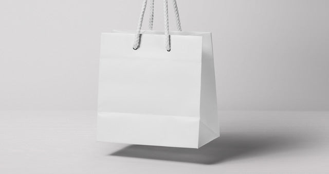 Download Free Paper Bag Mockup Floating in the Air - CreativeBooster
