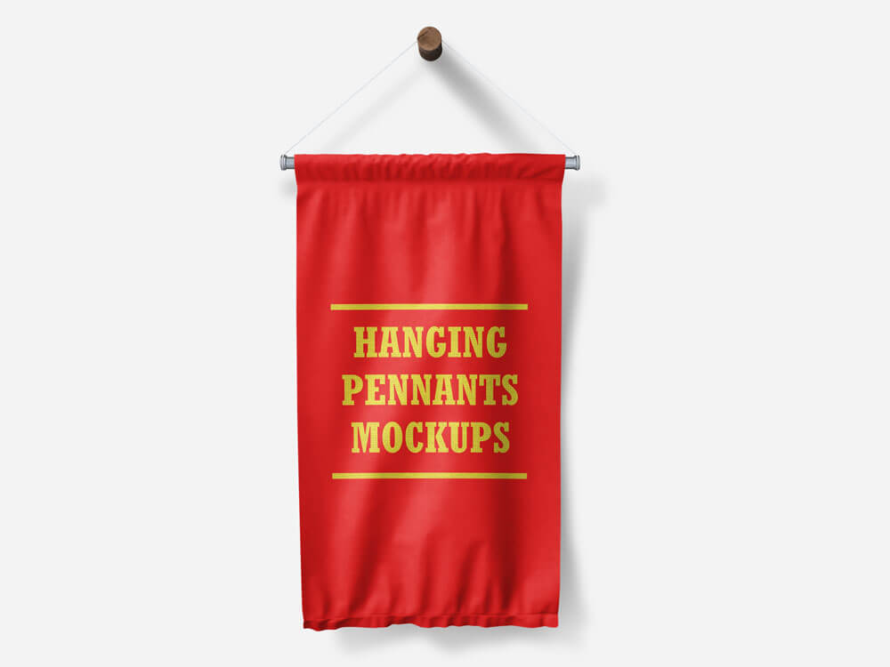 Download Free Hanging Wall Flag Pennants Mockups Creativebooster
