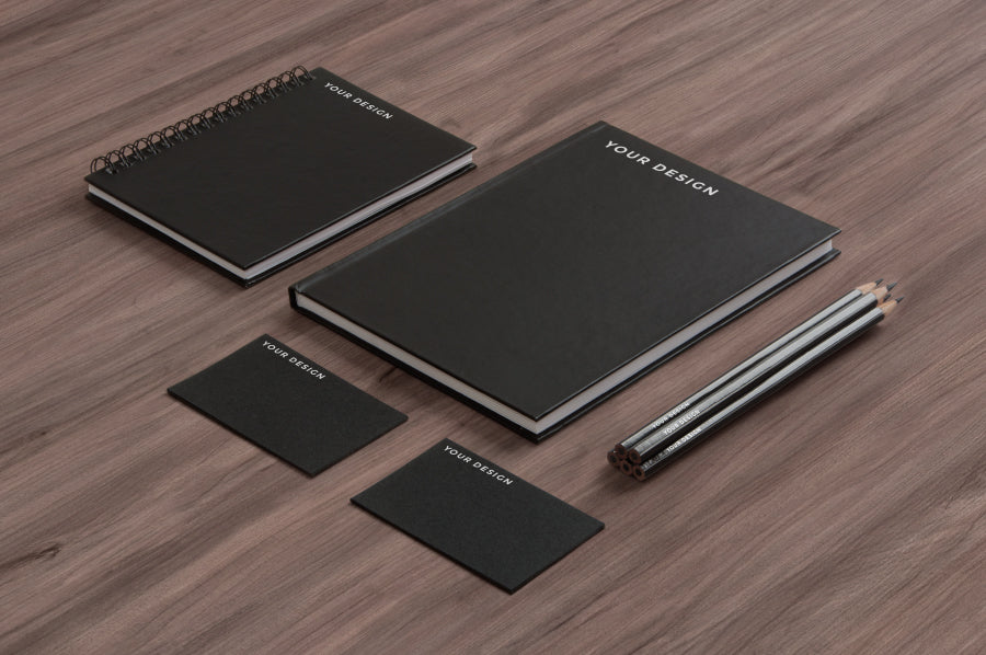 Download Free Black and Classic Branding Stationery PSD Mockup ...