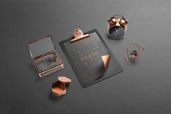 Download Free Luxury Black Isometric Branding Mockup - CreativeBooster