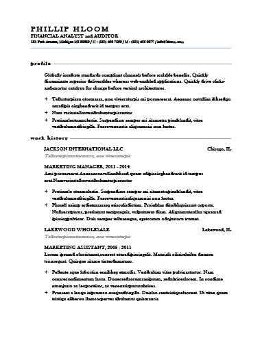 microsoft word chronological resume template