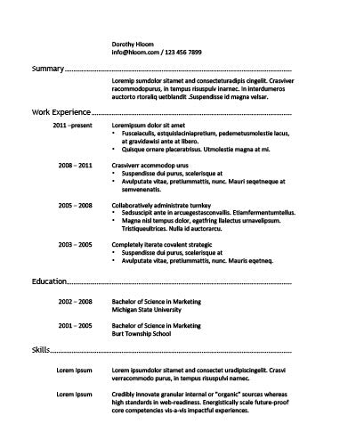 resume summary examples for hard worker