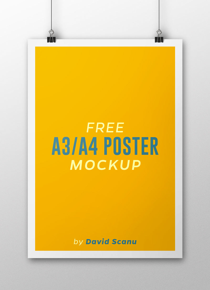 Download Free A3 Or A4 Poster Mockup Creativebooster Yellowimages Mockups