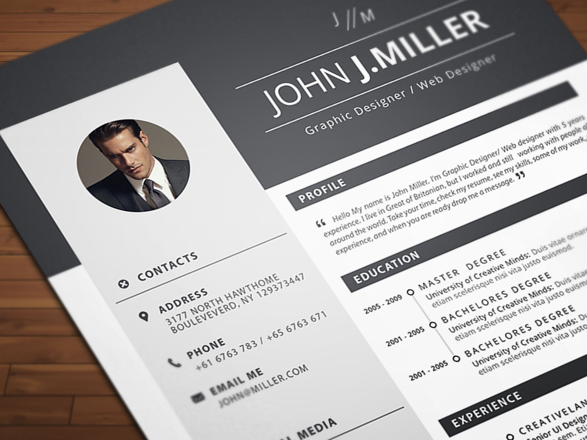 Free Microsoft Word Format CV Resume Template in Minimal ...