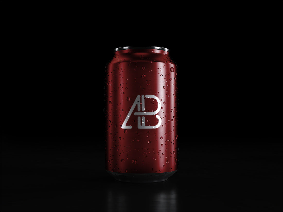 Download Free 5k Soda Can With Water Drops Mockup Creativebooster