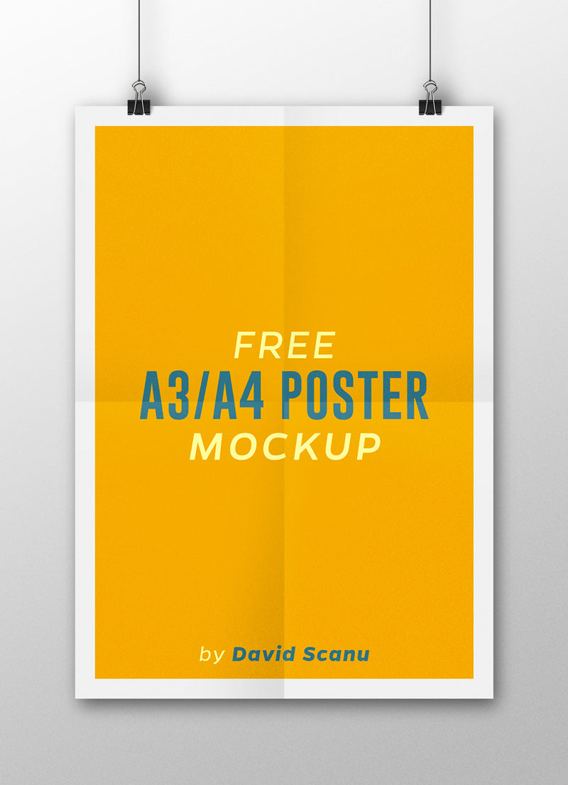 Download Free A3 Or A4 Poster Mockup Creativebooster PSD Mockup Templates