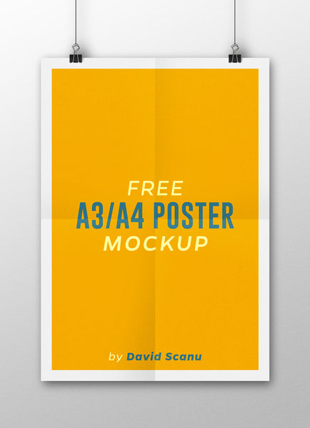 Download Free A3 or A4 Poster Mockup - CreativeBooster