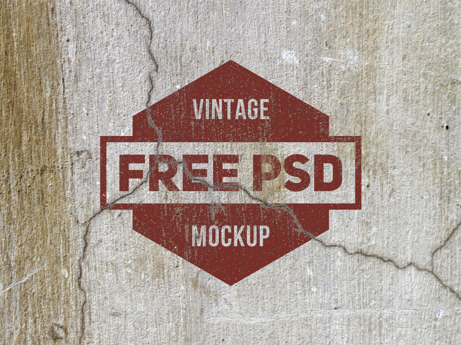 Download Free Grunge Logo Texture Mockup - CreativeBooster