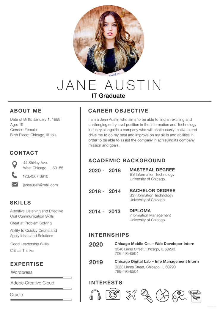 Free Basic Fresher Resume Cv Template In Photoshop Psd And Microsoft Creativebooster