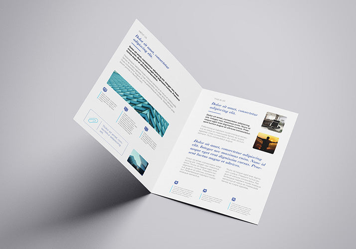 Download Free Collection of 4 x A4 Bifold Brochure Mockups - CreativeBooster