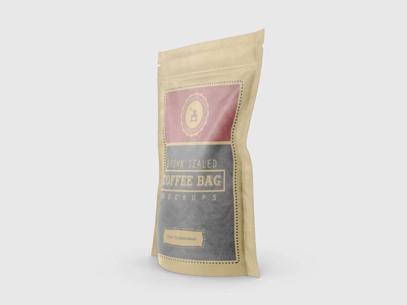 Download Free Brown Sealed Realistic Coffee Bag Mockups ...