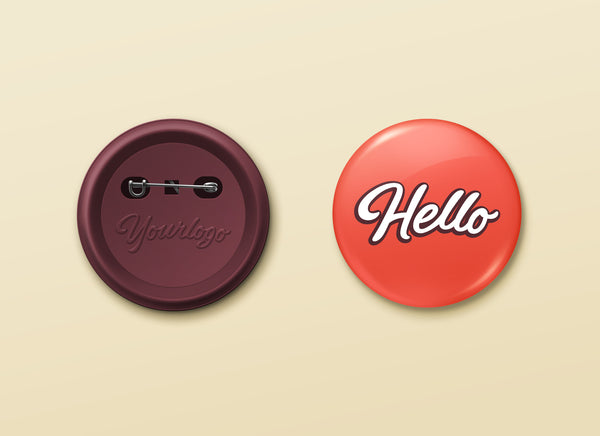 Download Free Pin Button Badge Psd MockUp - CreativeBooster