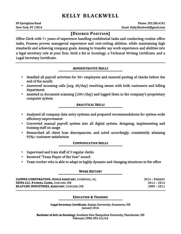 microsoft office word resume template