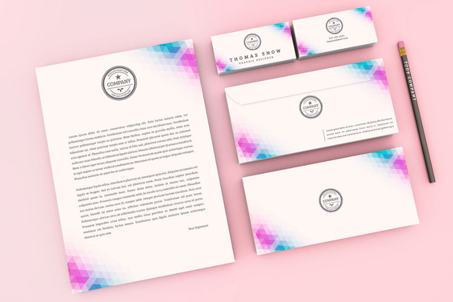 Download Free Cute And Feminine Company Stationery Kit Mockup Creativebooster