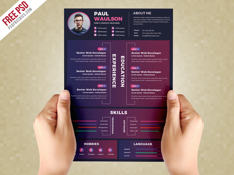photoshop cv template free download