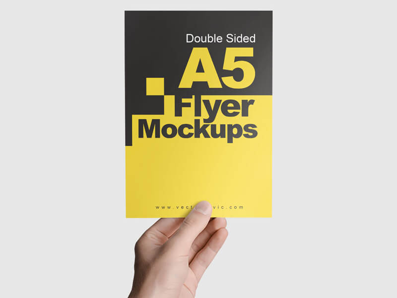 Download Free Double Sided A5 Flyer Mockups - CreativeBooster