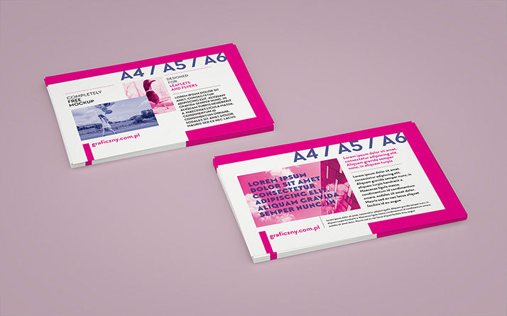 Download Free Horizontal A4 Or A5 Or A6 Leaflet Mockup Set Creativebooster