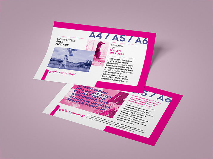 Download Free Horizontal A4 Or A5 Or A6 Leaflet Mockup Set Creativebooster