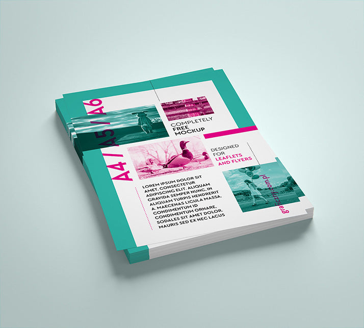 Download Free Vertical A4 or A5 or A6 Leaflet Mockup Set - CreativeBooster