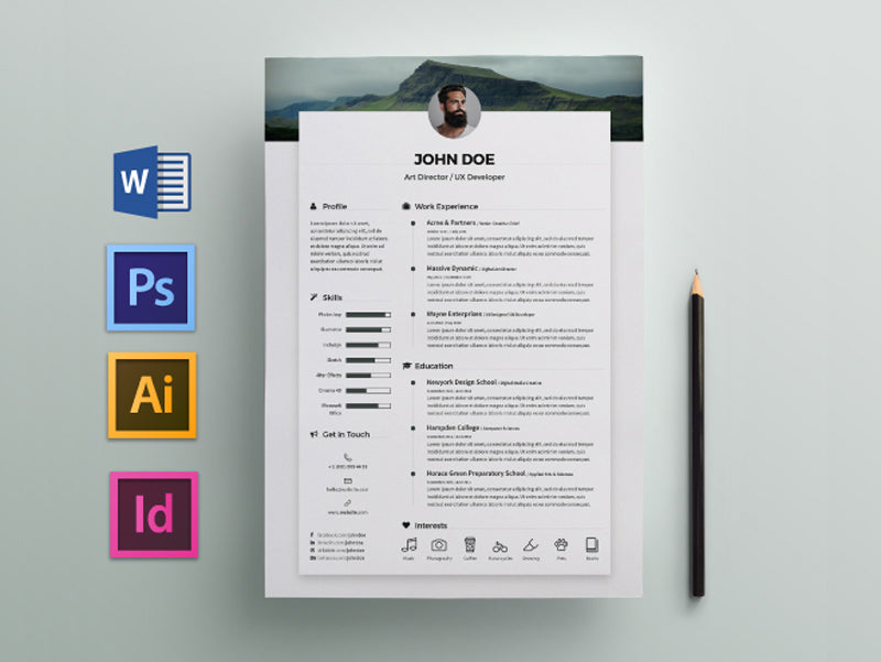 Free Elegant Job Resume Cv Template In Photoshop Psd Illustrator A Creativebooster