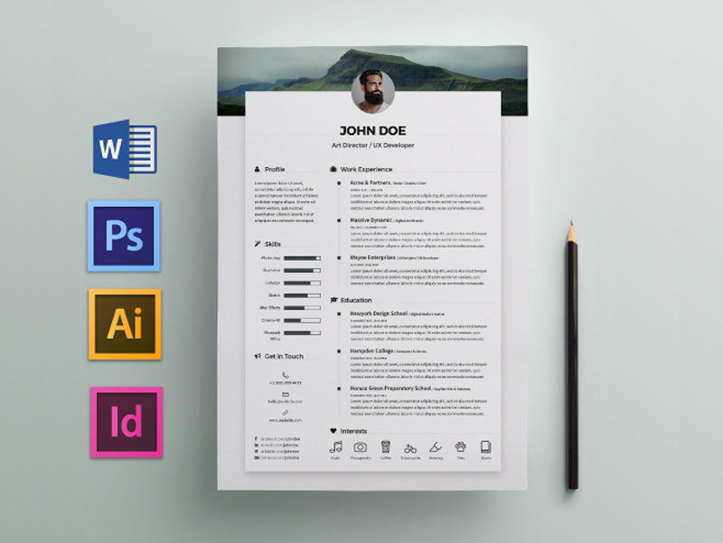 Free Resume Templates In Indesign Format Creativebooster