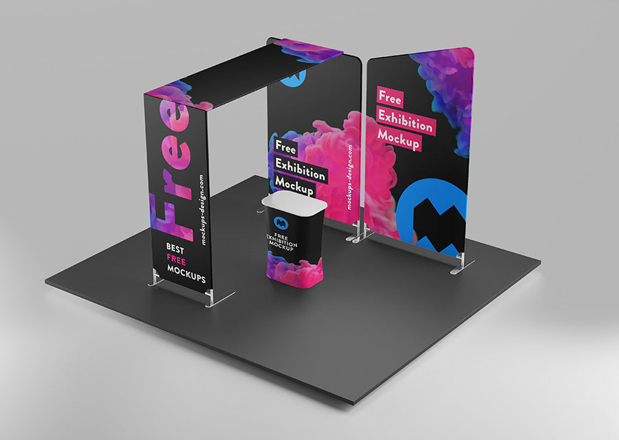 Free Exhibition Stage Mockup - CreativeBooster