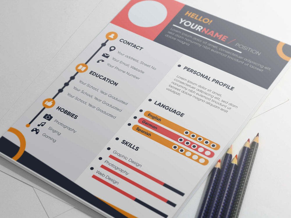 Free Colorful Infographic Resume Cv Template For Job Seeker In Illustr Creativebooster