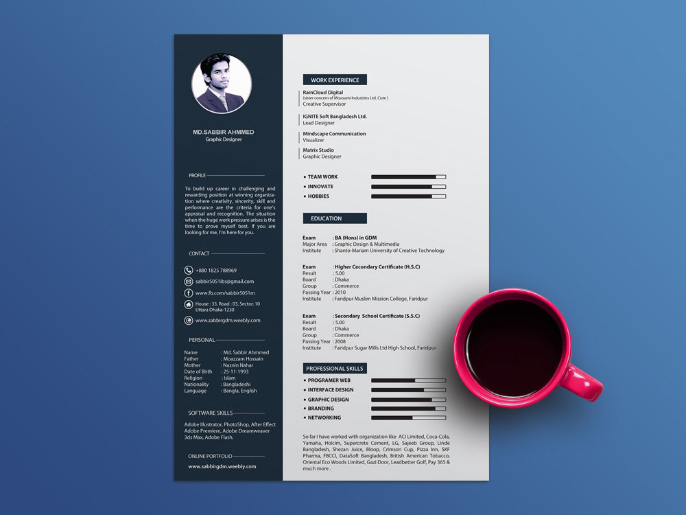 Free Cool Cv Resume Template With Clean And Elegant Design In