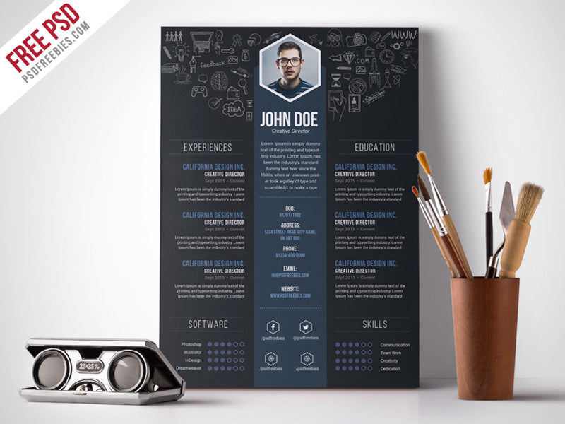 graphic design resume template photoshop