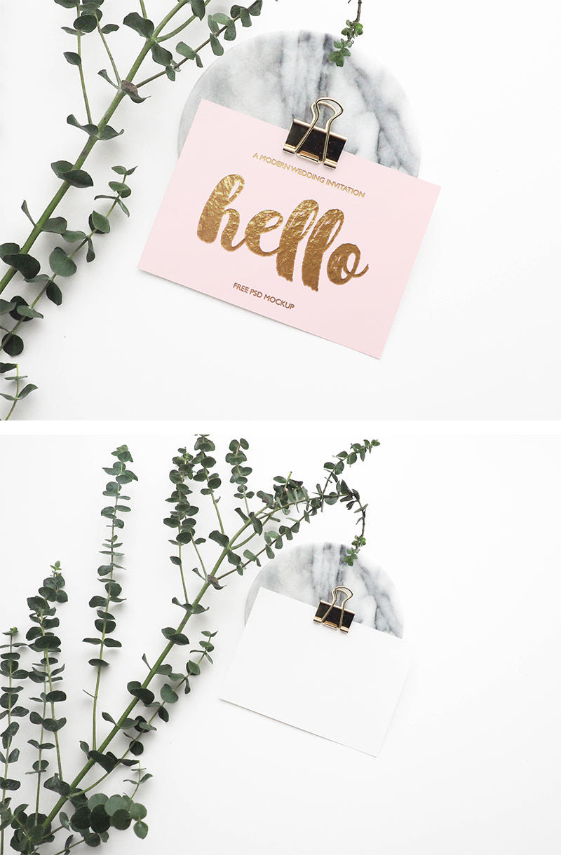 Download Free Greeting Card Mockup With Marble Details Creativebooster