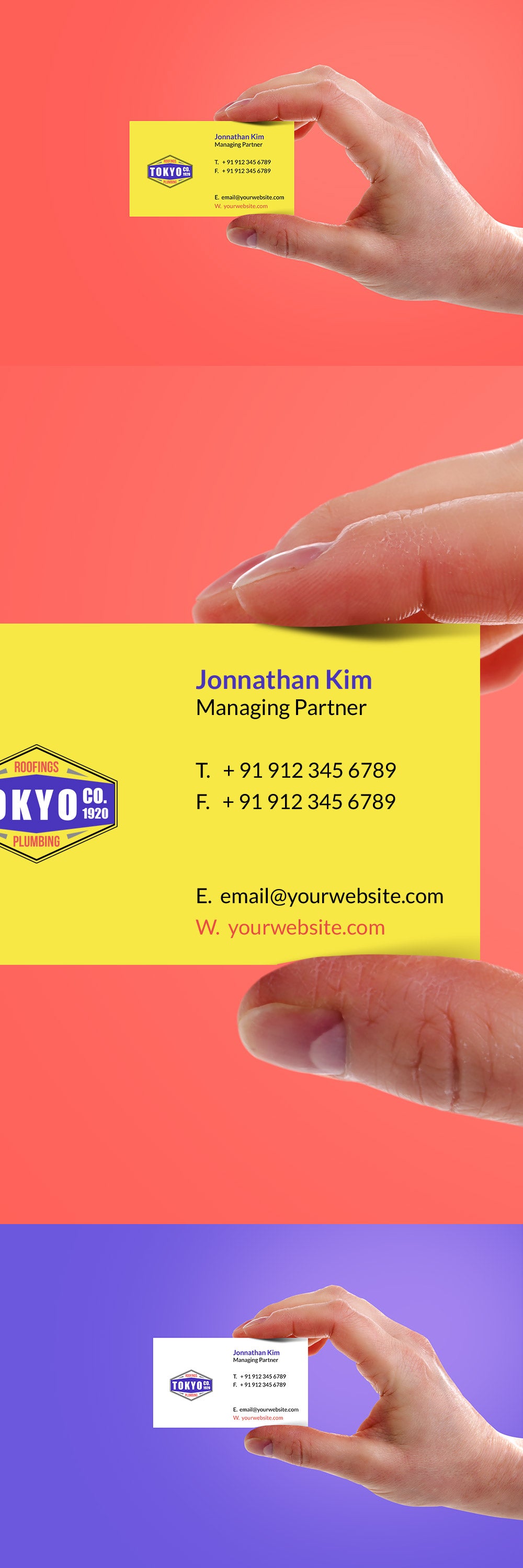 Download Free Hand Holding Yellow Business Card Mockup Psd Creativebooster