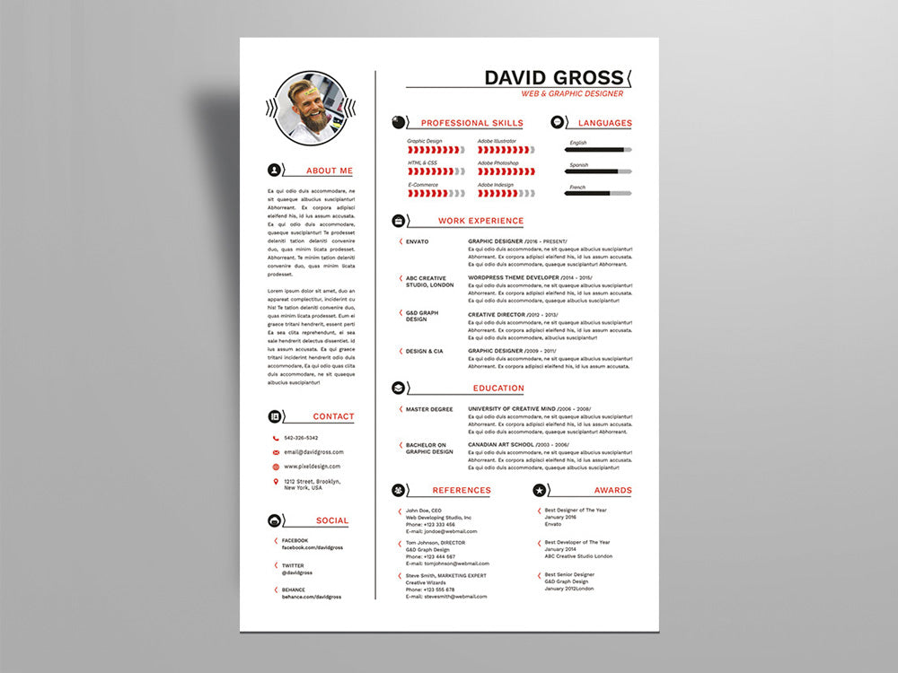 resume indesign template free download