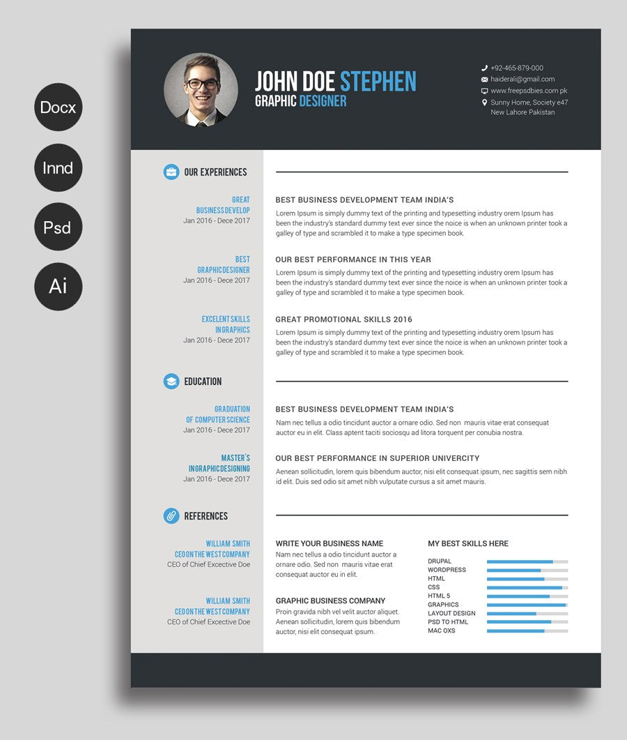 professional resume templates word free download