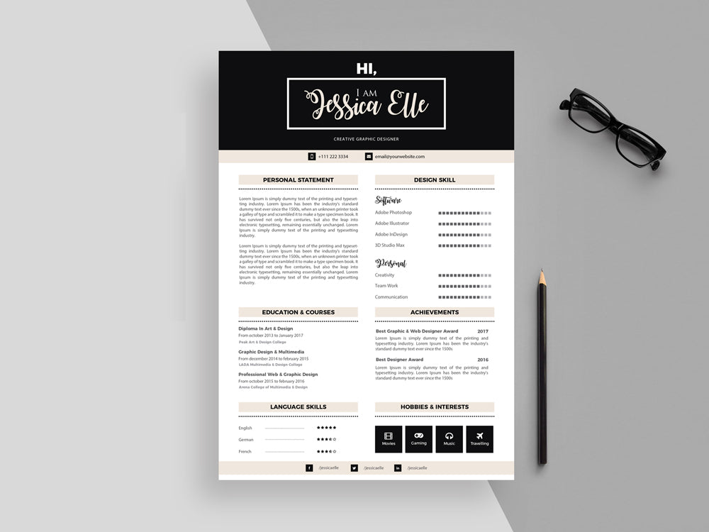 Free Resume Templates In Illustrator Ai Format Creativebooster