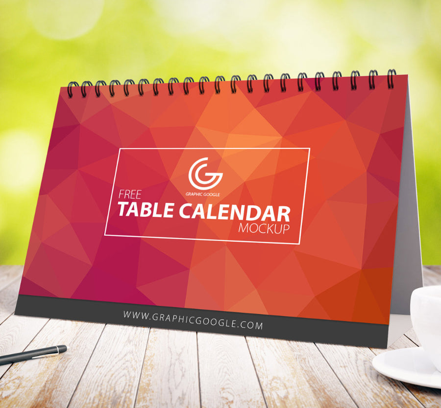 Download Free Table Calendar PSD Mockup - CreativeBooster