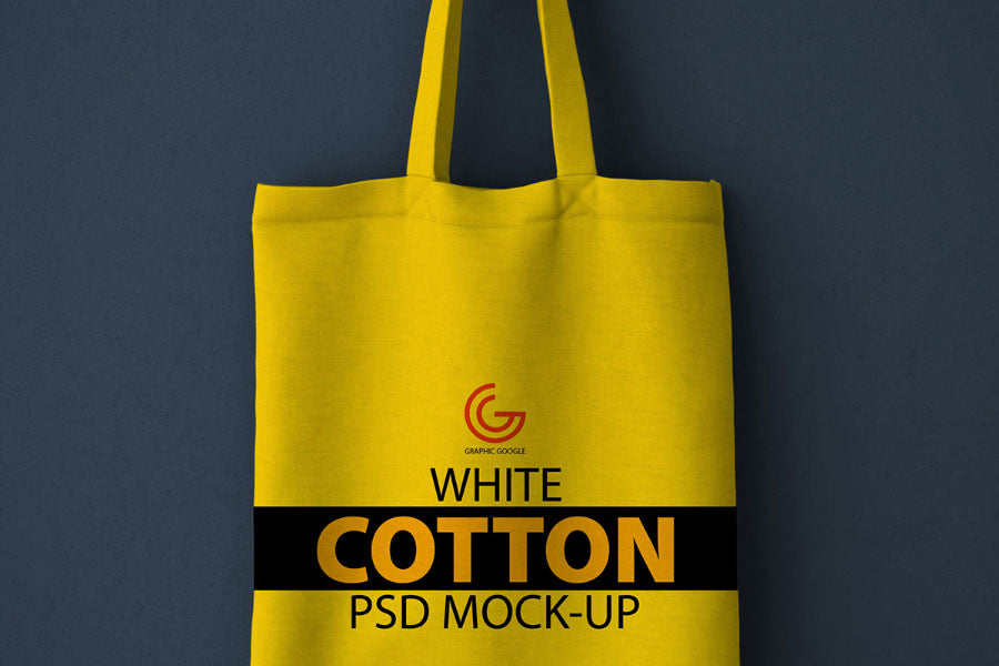 Download Free White Realistic Cotton Shopping Bag Mockup - CreativeBooster
