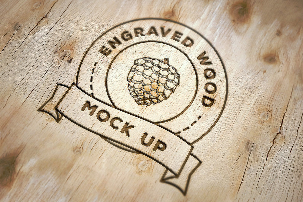 Download Free Super-Realistic Engraved Wood Mockup - CreativeBooster